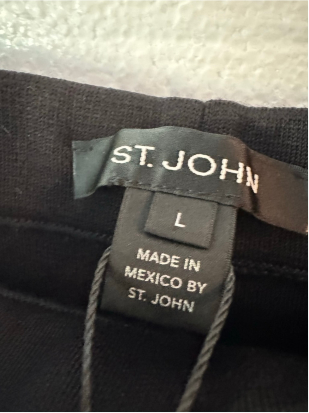 St. John Santana Knit Office Stretch Straight Leg Black Trousers Size L - Picture 4 of 6